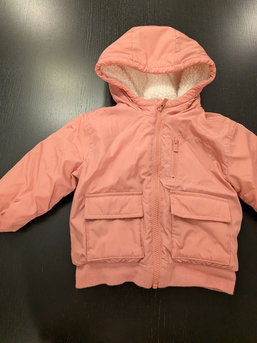 Old Navy Coral Pink Sherpa-Lined Jacket